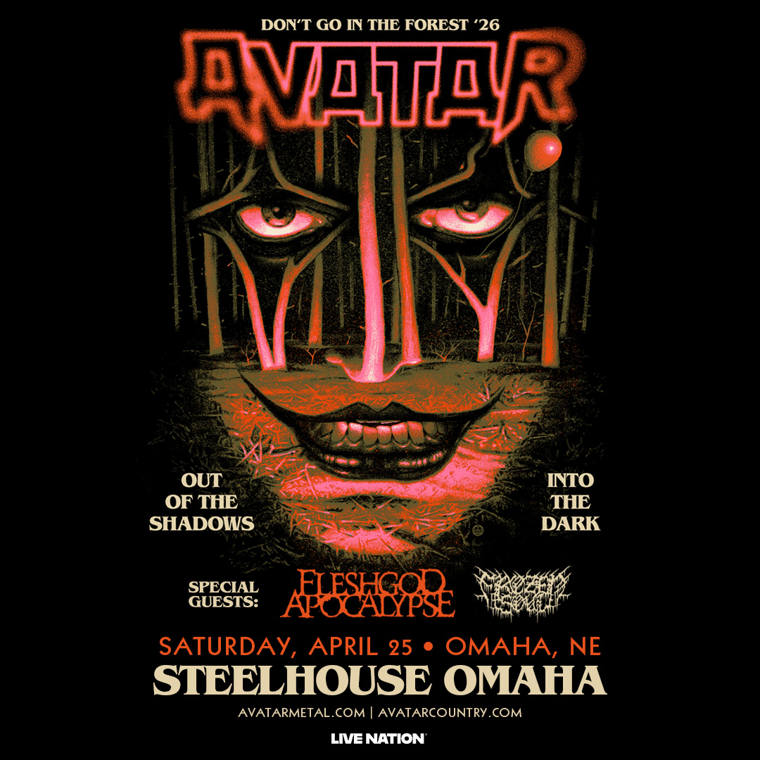 Avatar concert announcement for 2026 at the Steelhouse