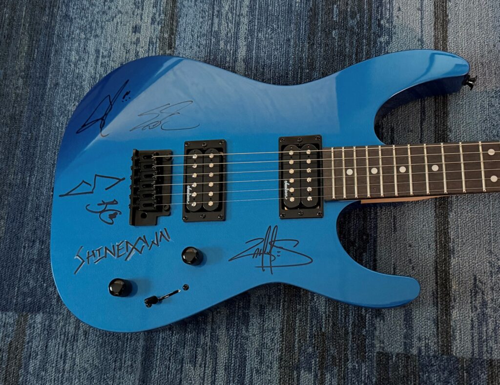 Shinedown autographed Royal Blue Jackson Guitar